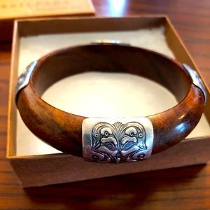 Silpada Sterling Silver and Wood bangle bracelet